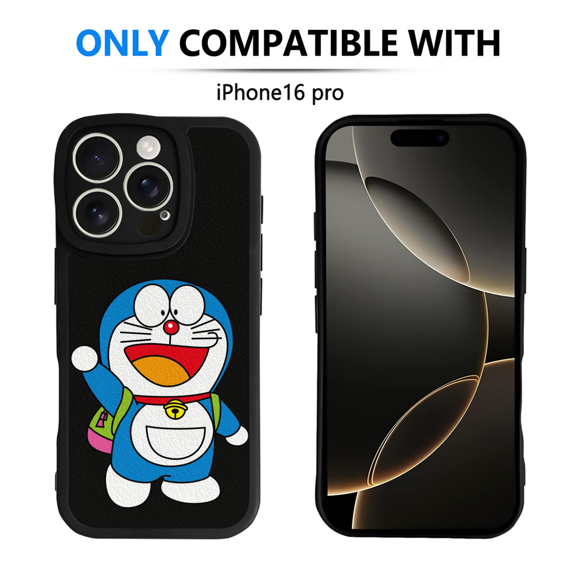（画像用） ドラえもん Doraemon 【iPhone 16シリーズ対応】シリコンスマホケース（レザー調） 材質：シリコン